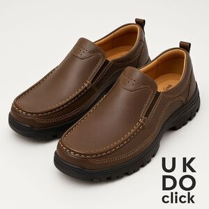 Dream Seek Men’s Slip-On Loafers Brown Comfort Casual Shoes Size 7